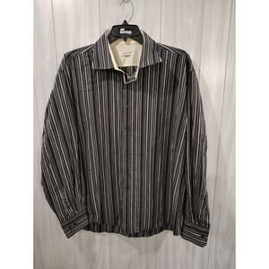 Tiglio Rosso Men's Striped Long Sleeve Shirt Size 3x 100% Cotton